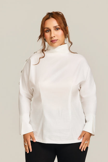 The Livia Button-Detail Top