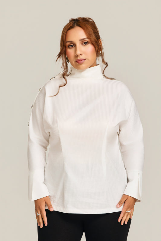 The Livia Button-Detail Top